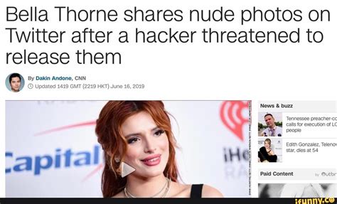 bella thorne of leaks|Bella Thorne shares nude photos on Twitter after a hacker ...